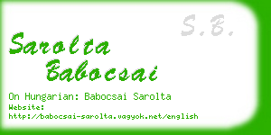 sarolta babocsai business card